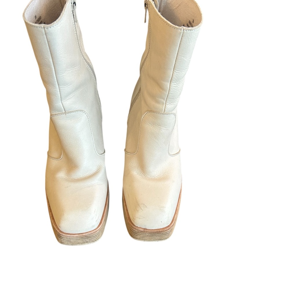 Free People Ruby Cream Platform Boot Leather Wood… - image 4